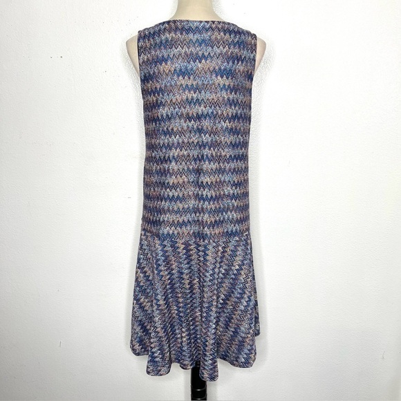 ANTHROPOLOGIE Maeve Westwater Knit Swing Dress Chevron Mini Size Medium - Picture 9 of 15